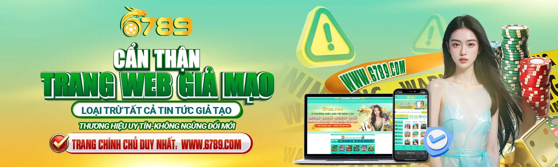 Banner nội dung casino và slot tại 6789